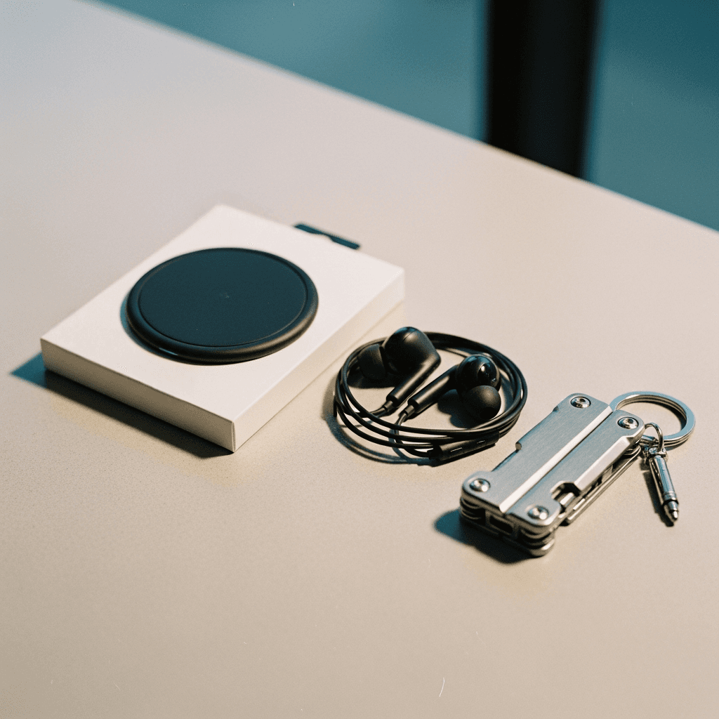 Modern tech gadgets and accessories for men